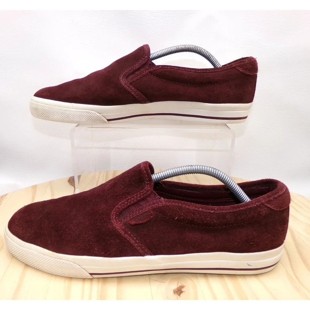Polo Ralph Lauren Vaughn Slip II Shoes Mens 10.5 D Burgundy Suede Sneakers